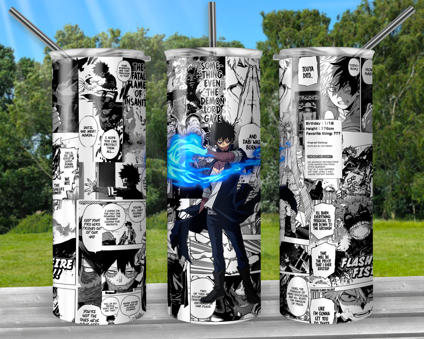 Blue Flamed Nomu Manga Panel Tumbler