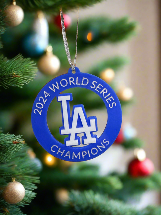 LA Dodgers 2024 World Series Champs Holiday Ornament
