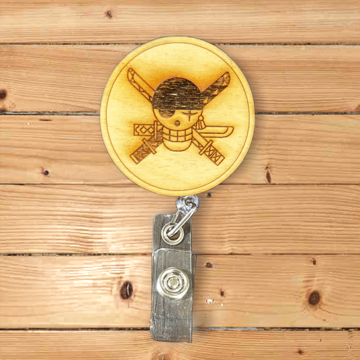 Zoro Pirate Skull Retractable Badge Reel