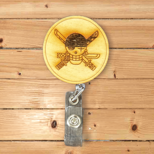 Zoro Pirate Skull Retractable Badge Reel