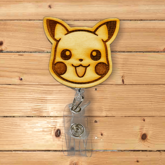 Pikachu Head Retractable Badge Reel