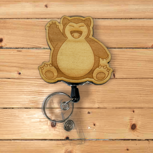 Happy Snorlax Retractable Badge Reel