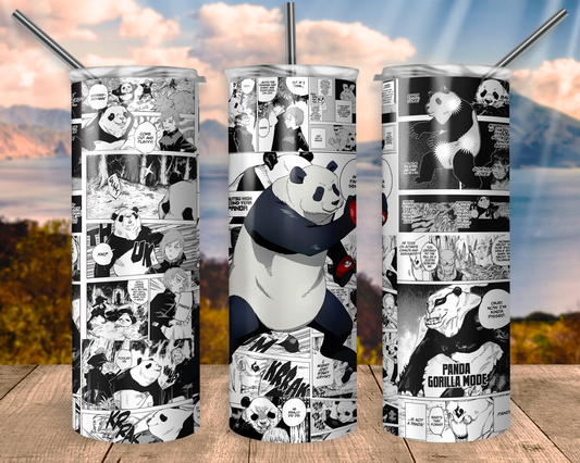 Fighter Panda Manga Panel Tumbler